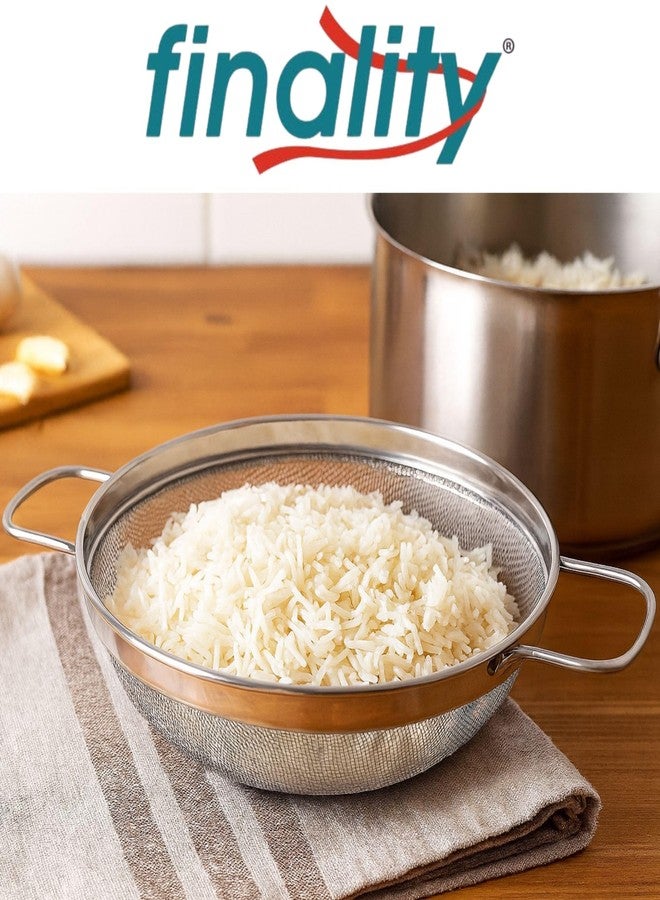 FINALITY Puran Jali Strainer Stainless Steel, Hung Curd, Rice Strainer, Sieve for Flour, Oil, Colander, Deep Frying Pot with Strainer, Channi for Kitchen, Size 24 cm, (Silver) - Image 3